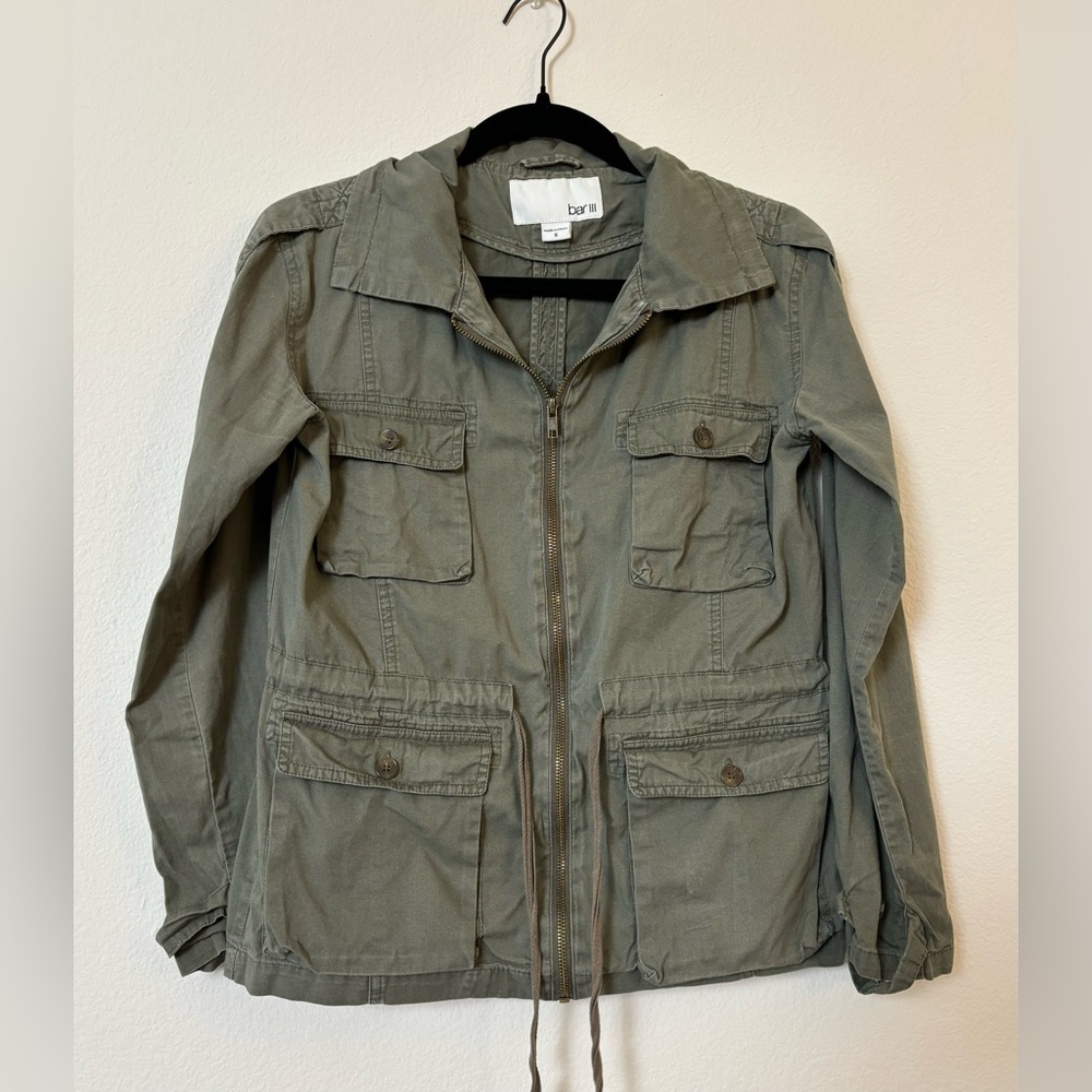 Bar III army green utility jacket size Small S gorpcore‎ street wear - Picture 3 of 16